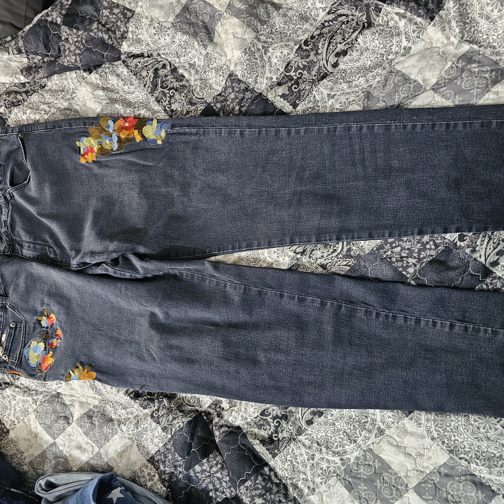 Embroidered Blue Jeans
